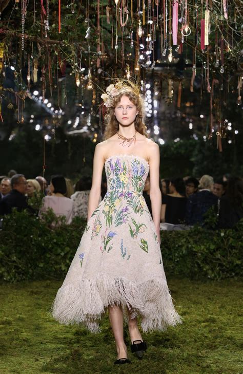 dior haute couture show flowers